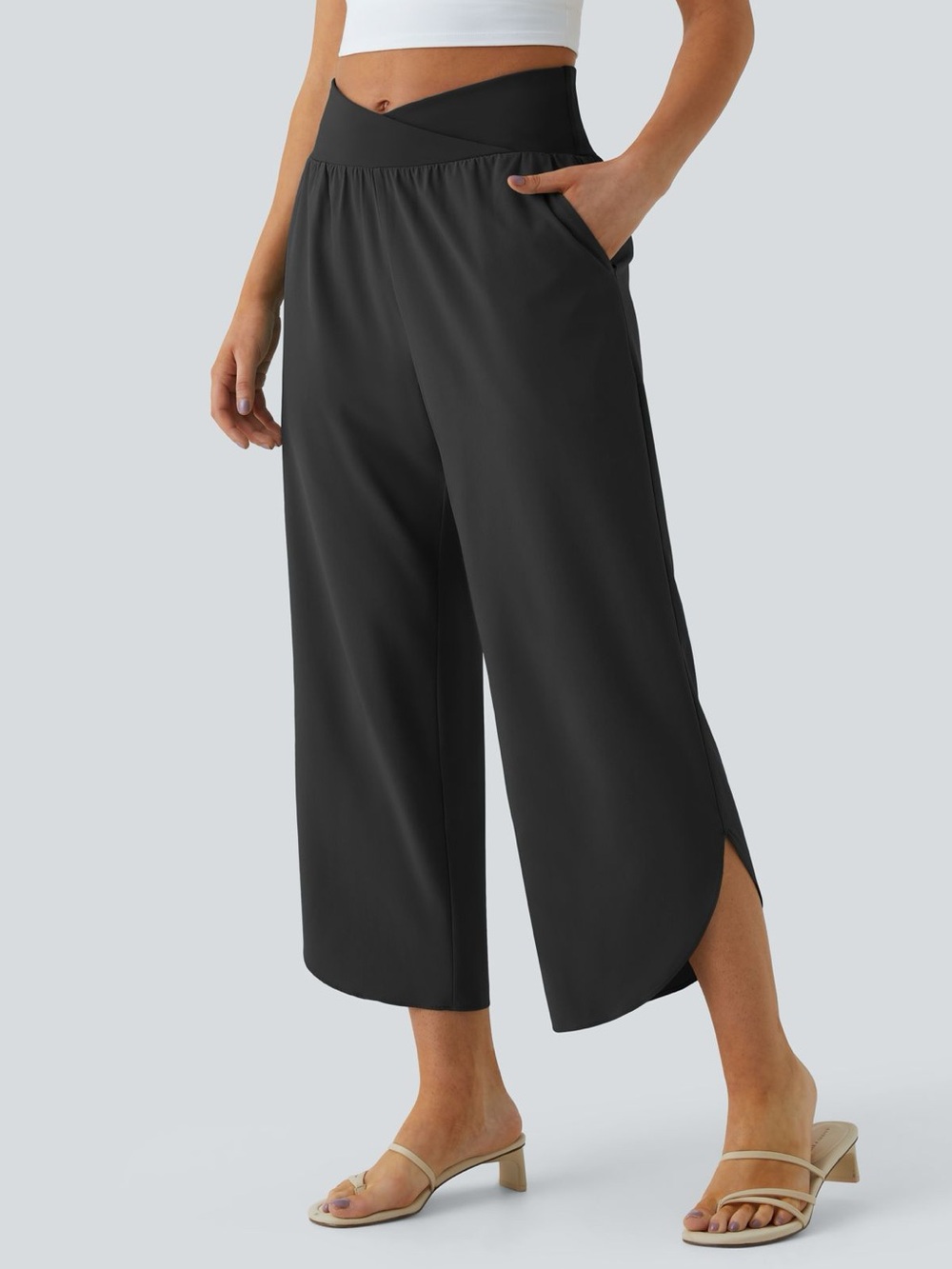 Halara Breezeful High Waisted Crossover Quick Dry Resort Pants with Pockets NWT